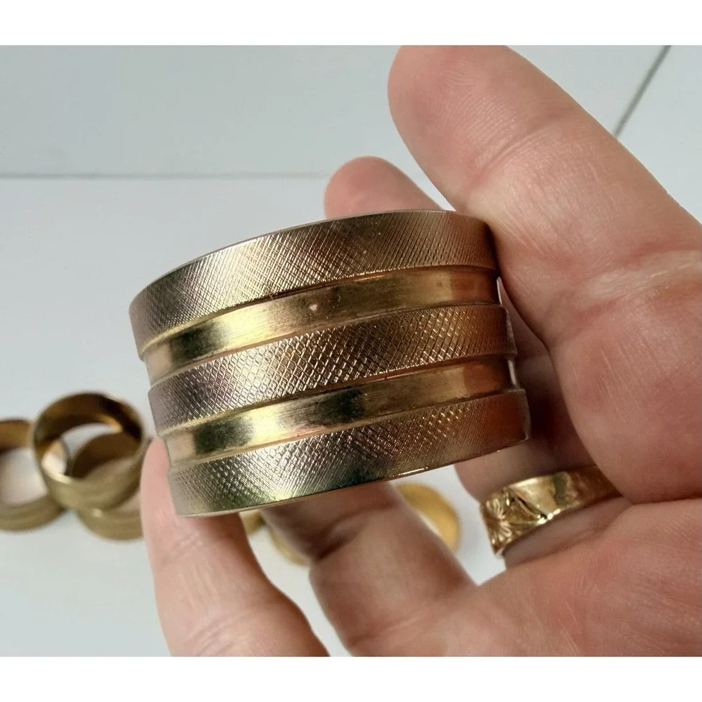 Round Brass Napkin Rings Vintage Home Decor‎ Set Of 8